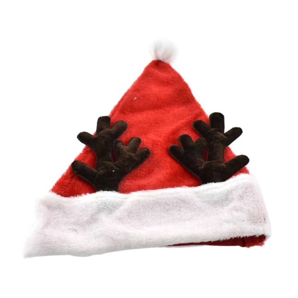 NATALUNA CAPPELLO BABBO NATALE C/CORNA RENNA 38X30CM