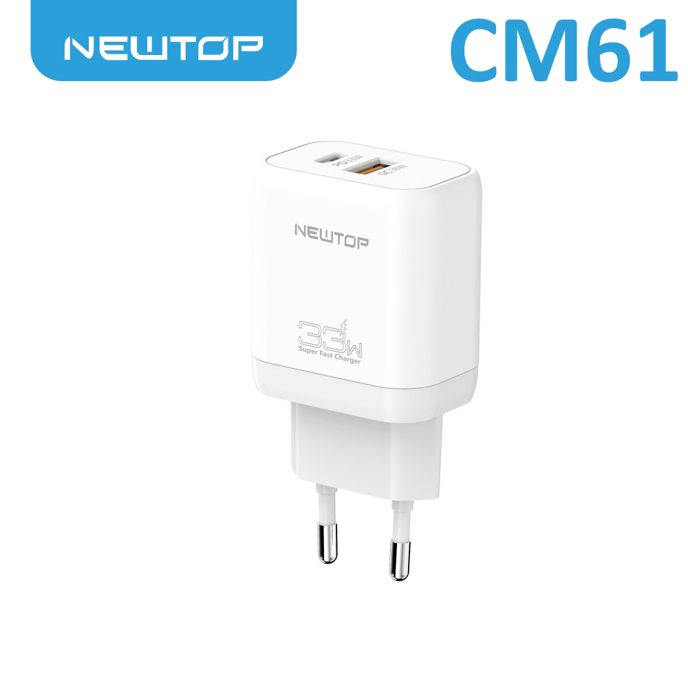 NEWTOP CM61 CARICATORE DA MURO USB-A + PD 33W