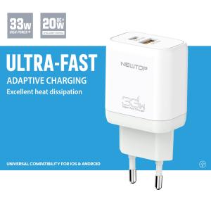 NEWTOP CM61 CARICATORE DA MURO USB-A + PD 33W