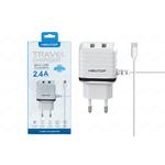 NEWTOP CM05 2 USB CARICABATTERIA DA MURO 2.4A CON CAVO MICRO USB