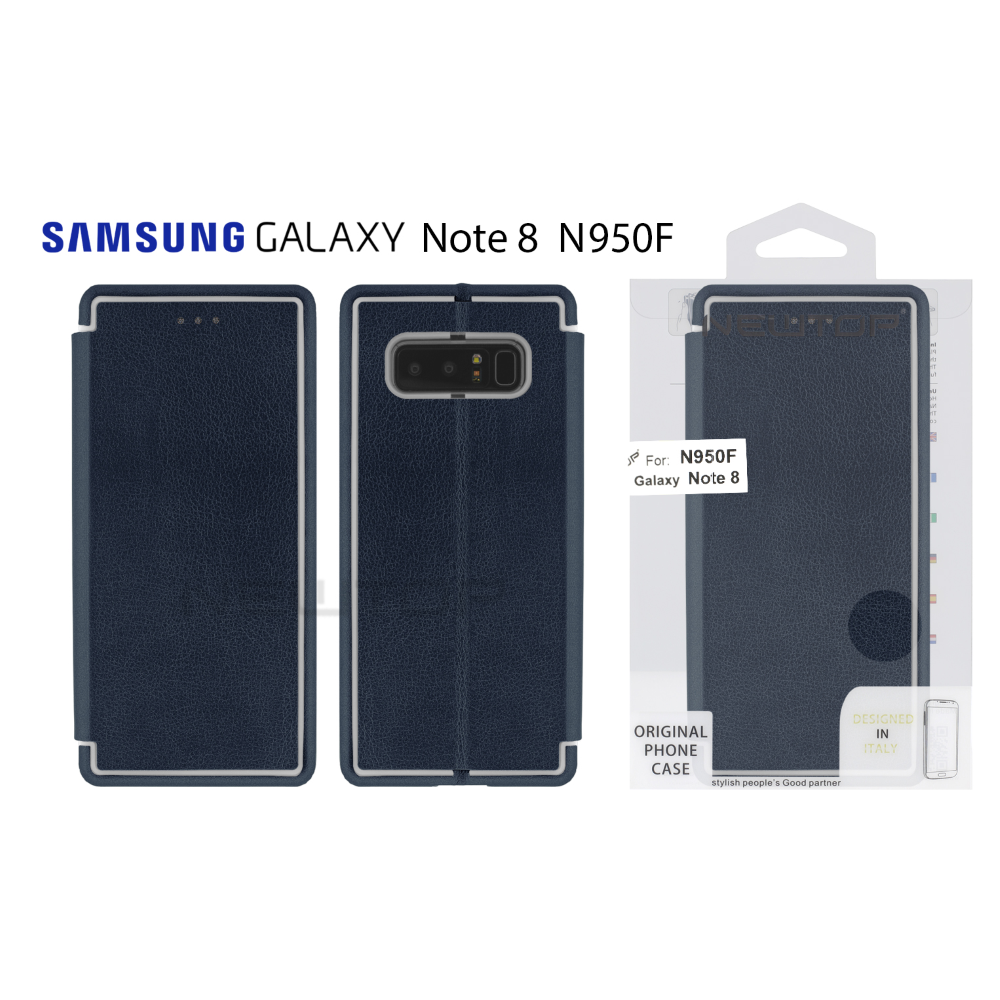 360 CAPSULE LINEDESIGN FLIP CASE COVER SAMSUNG GALAXY NOTE 8 (SAMSUNG - Galaxy Note 8 - Blu)