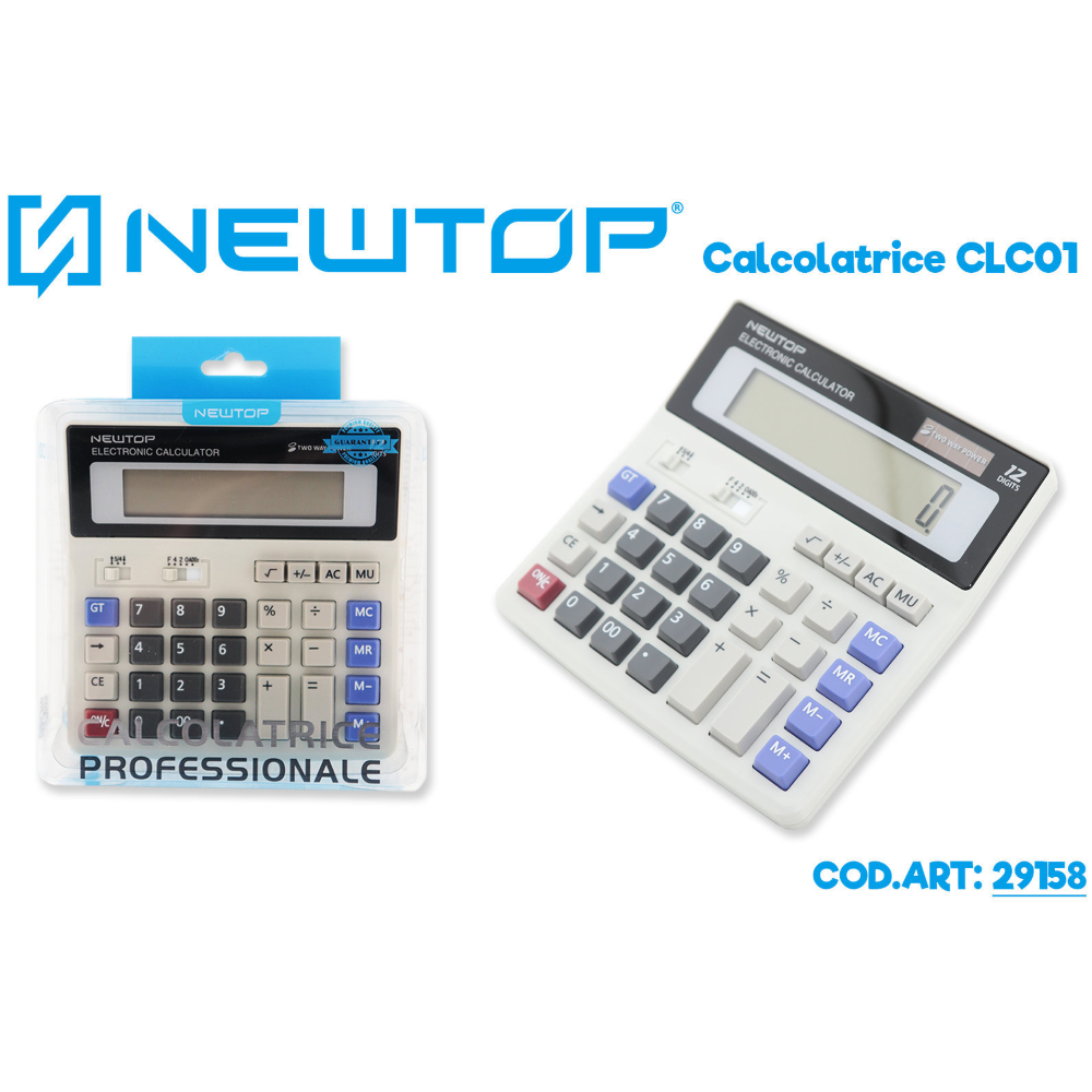 Prodotto: 29158 - NEWTOP CLC01 CALCOLATRICE PROFESSIONALE - NEWTOP PACK  (Articoli da ufficio - Calcolatrici)