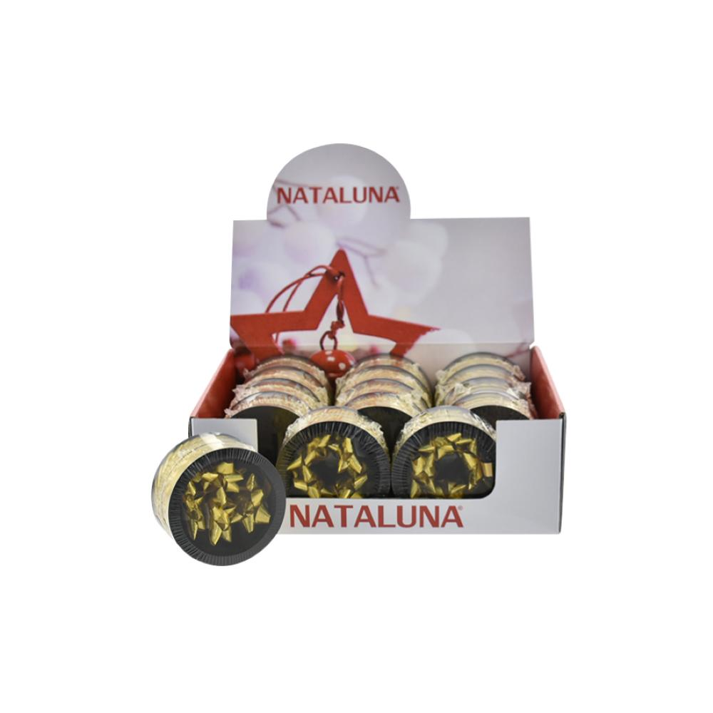 NATALUNA NASTRO 3CMX10MT+4COCC DISP.15P ORO