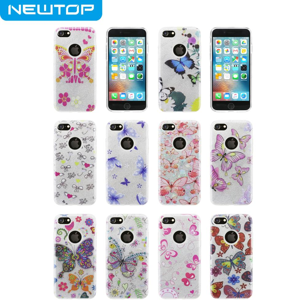 3 IN 1 PC TPU GLITTER MIX BUTTERFLY COVER APPLE IPHONE 7 - 8 PLUS