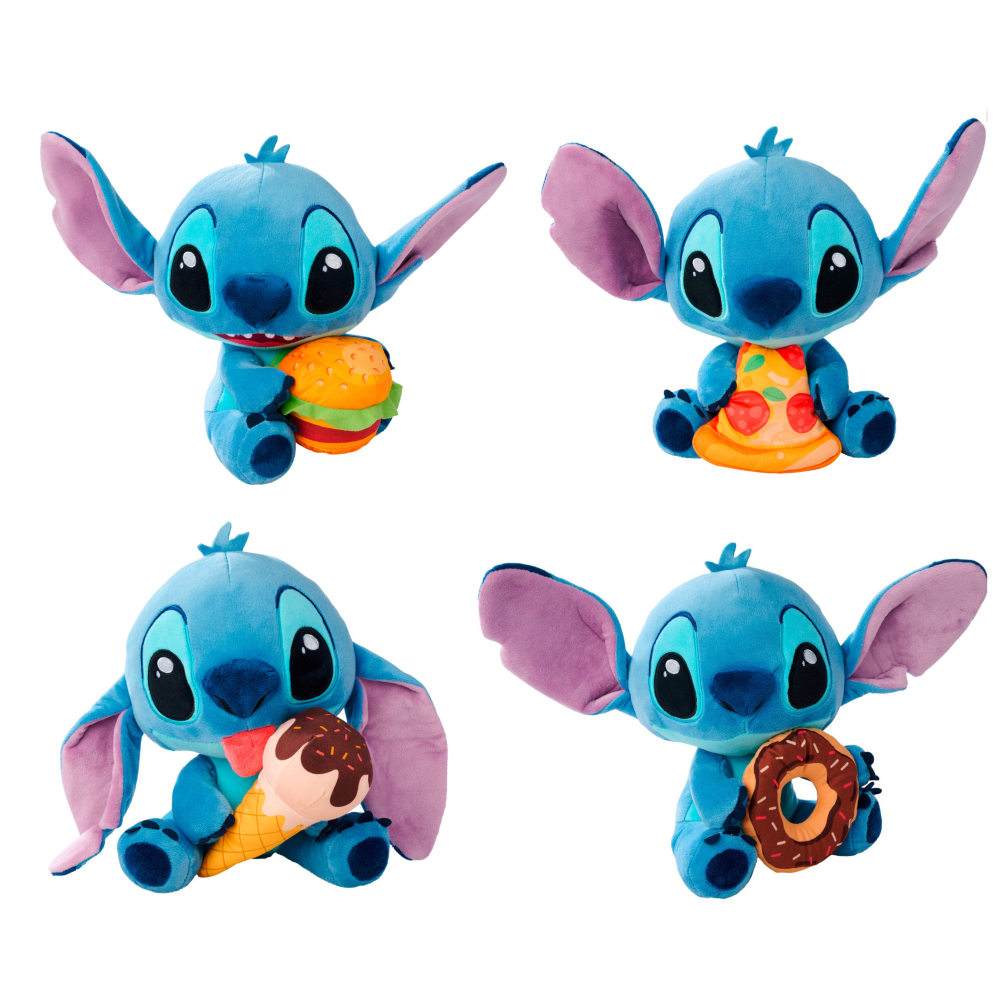SIMBA - Stitch con cibo cm.25 - 4 asst. (3x Pizza, 1x Gelato, 1x Hamburger, 1x Ciambella)