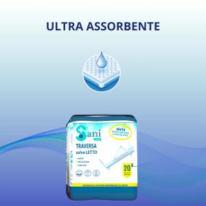 SANI PAD - TRAVERSA MONOUSO SALVA LETTO - 60X90 - 20PZ