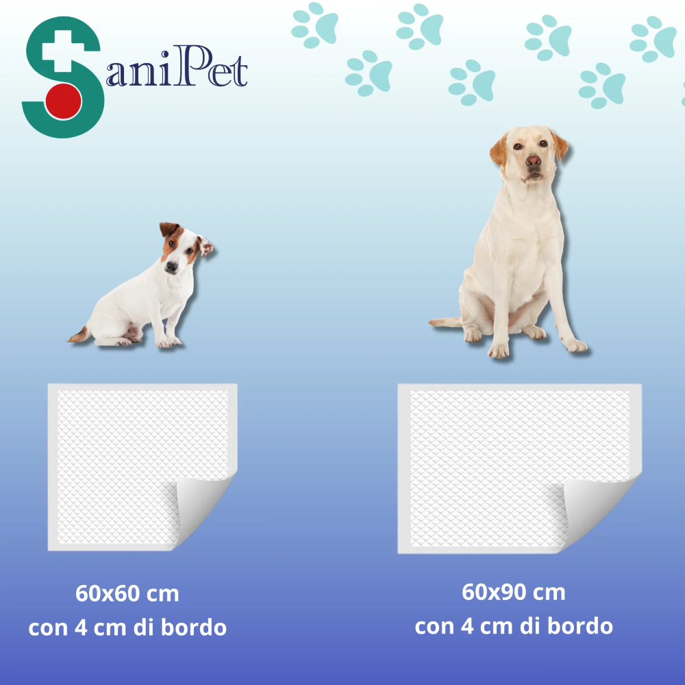 SANI PET - TRAVERSA ASSORBENTE  PER ANIMALI - 60X60 - 10PZ