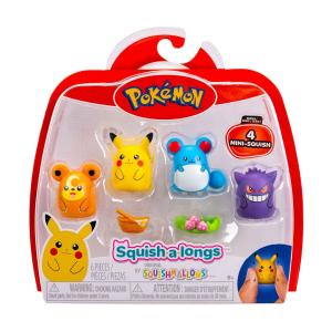 Rei Toys - Squish a longs Pokémon pack 4 personaggi Blister SQAL1800
