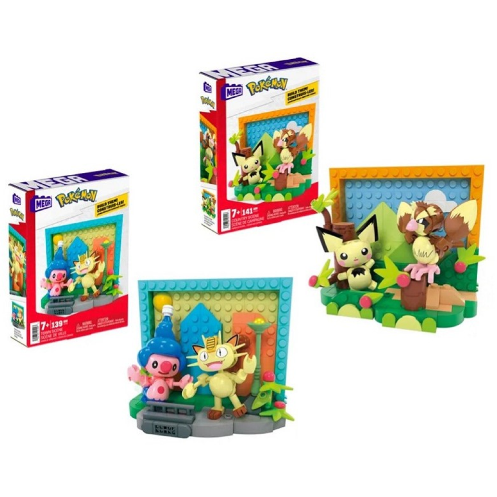 Mega Pokemon Country Scene / Town Scene 2 assortitis 15x20,5cm