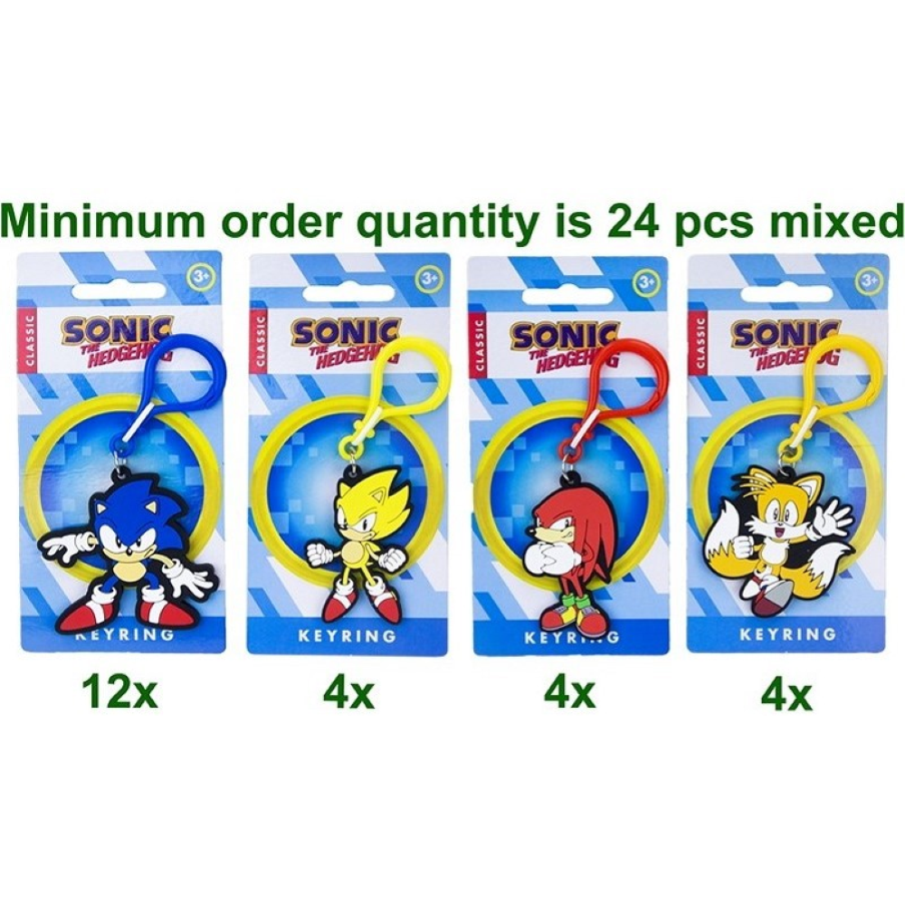 Sonic Portachiavi 2D PVC 4 assortitis 7x15,5cm