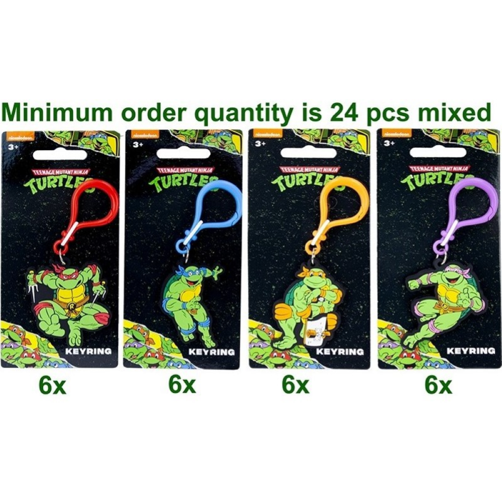 Teenage Mutant Ninja Turtles Portachiavi 2D PVC 4 assortitis 7x15,5cm