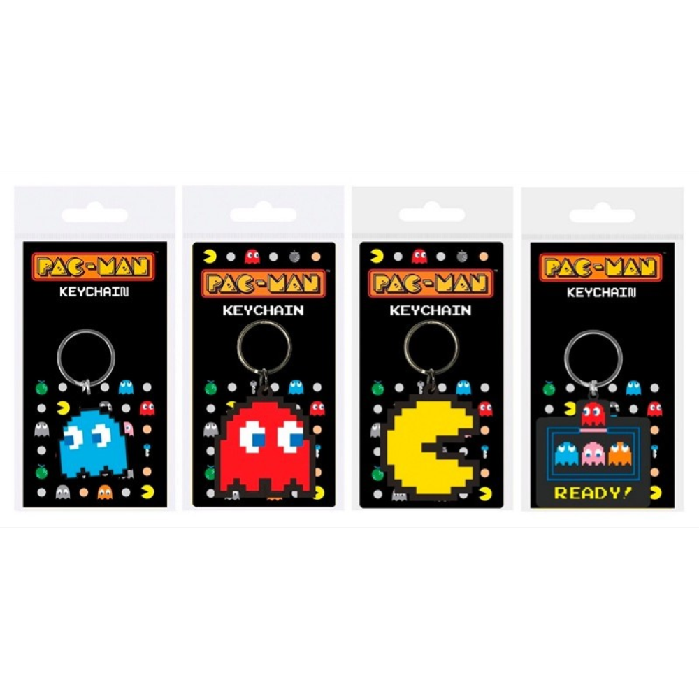 Pac-Man Portachiavi 2D PVC assortitis 7x12,5cm