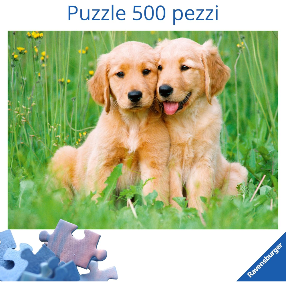 Ravensburger Puzzle 500 PC - Puppies Collection:  i fratelli Golden Retriever 
