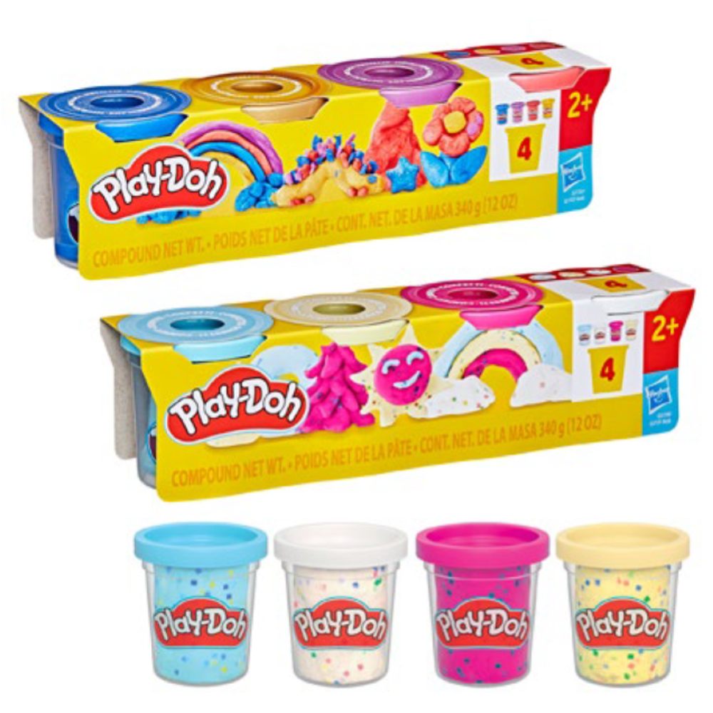 HASBRO - Play-Doh 4 Vasetti Speciali (Coriandoli e Brillantini) G17275L0