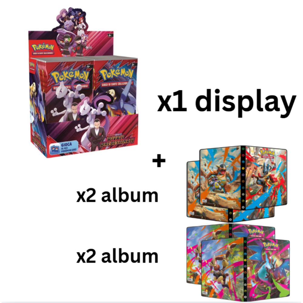 BUNDLE Pokemon - Bustina Singola in Esp. 36 "Scarlatto e Violetto - 10" RIVALI PREDESTINATI + ALBUM POKEMON