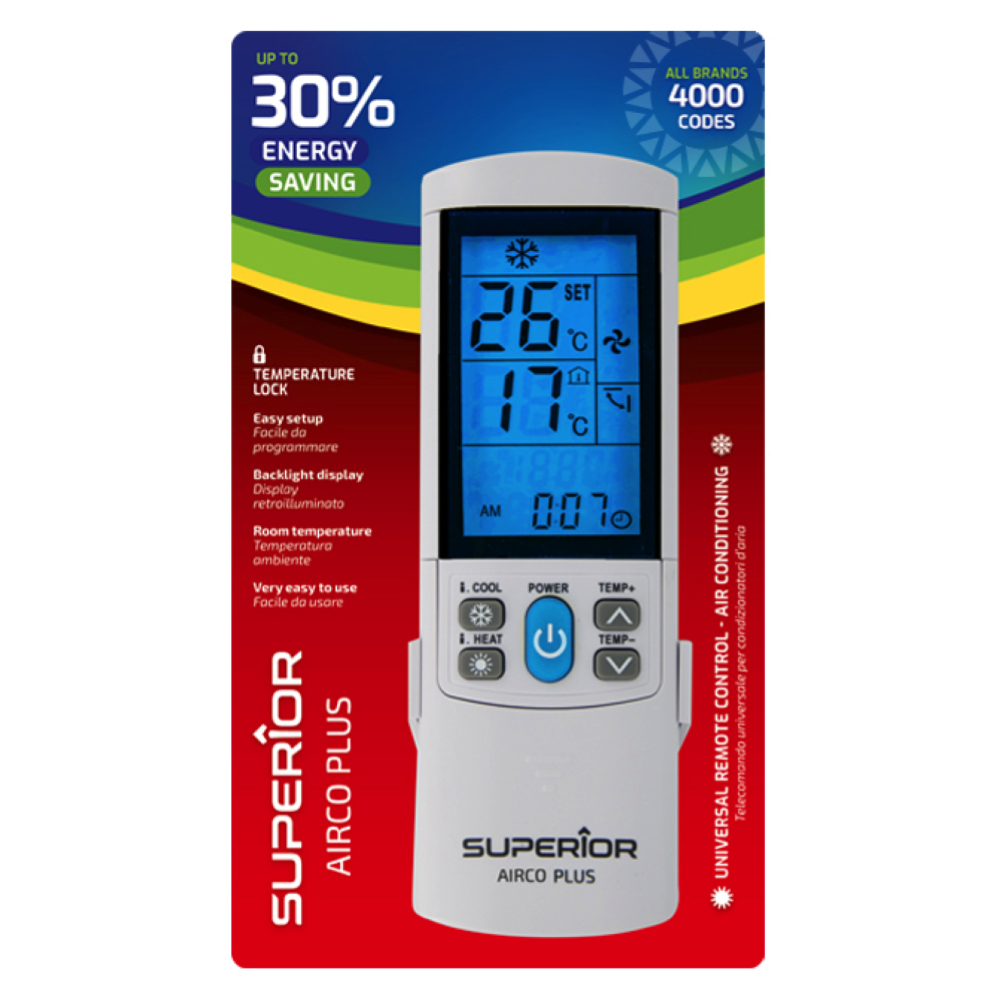 SUPERIOR TELECOMANDO UNIVERSALE ARIA CONDIZIONATA AIRCO PLUS 4000 IN 1