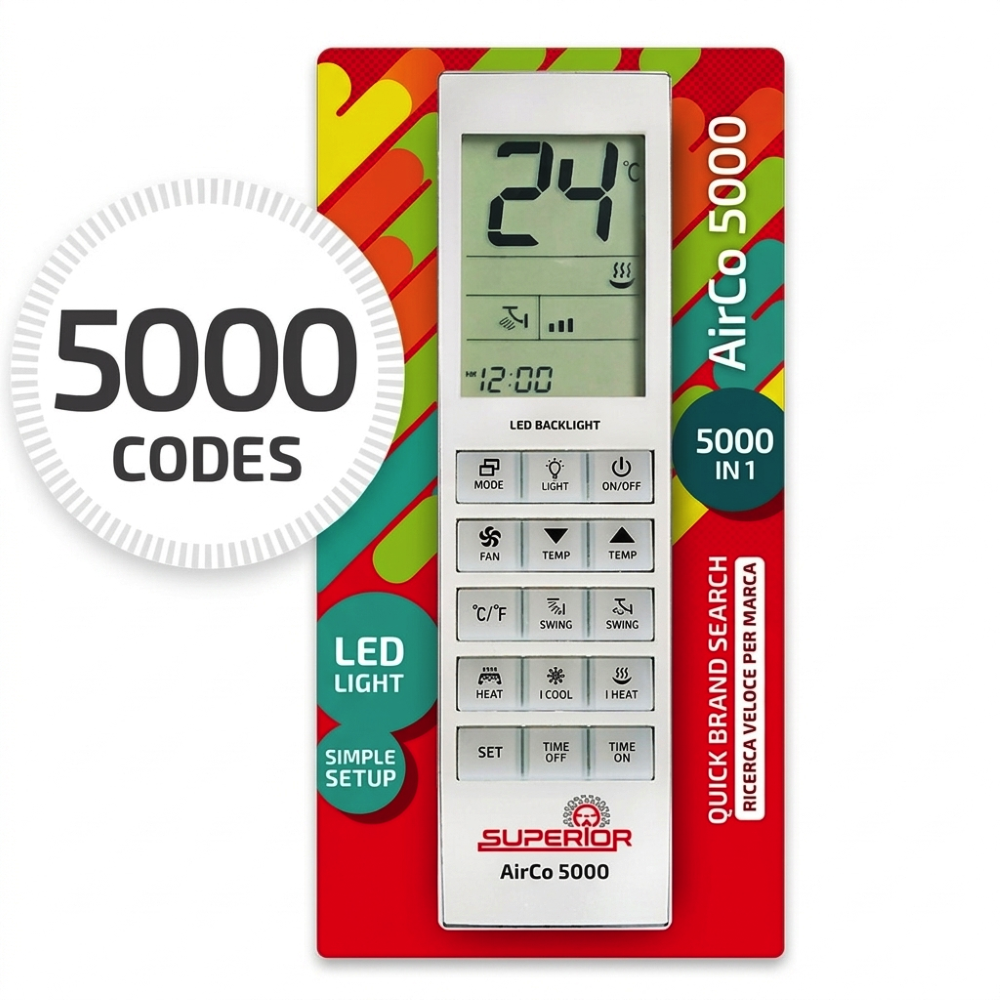 SUPERIOR TELECOMANDO UNIVERSALE ARIA CONDIZIONATA AIRCO 5000 IN 1