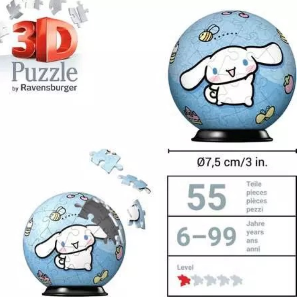 Ravensburger Puzzle 3D - Puzzleball 54 pc   Hello Kitty /  Kuromi /  Cinnamonroll