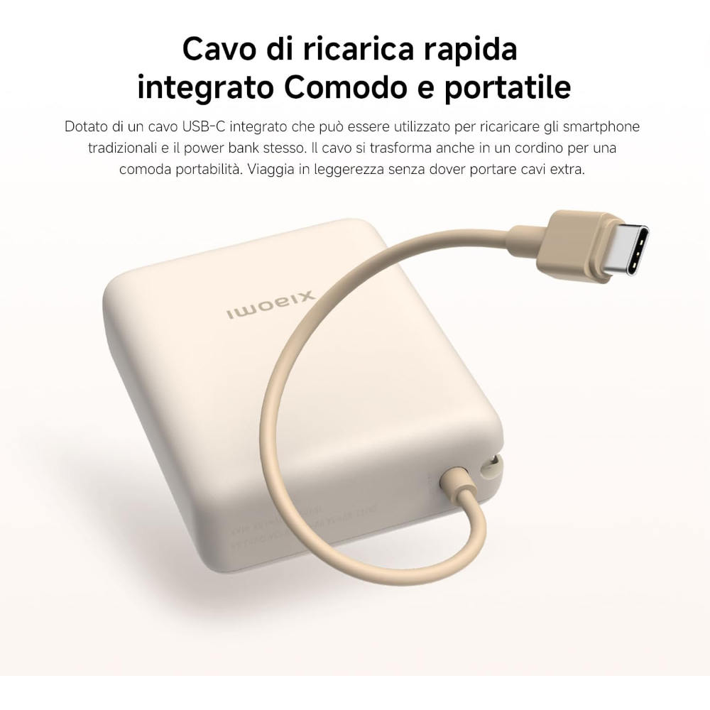 XIAOMI POWER BANK 33W - Power Bank 20000mAh (Integrated Cable) Tan GL