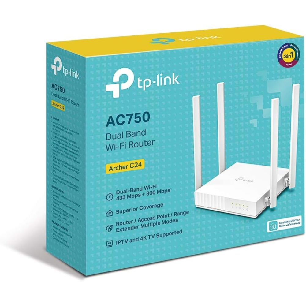TP-Link - ARCHER C24 - Router (Ethernet) Wi-Fi Dual-Band AC750