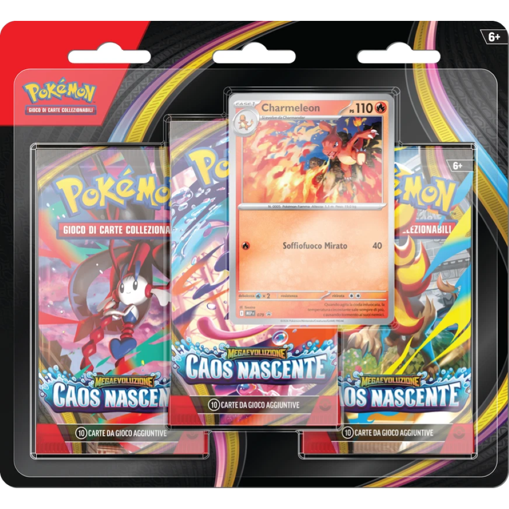 Pokemon - Blister 3 buste "M4 MEGAEVOLUZIONI CAOS NASCENTE" IT