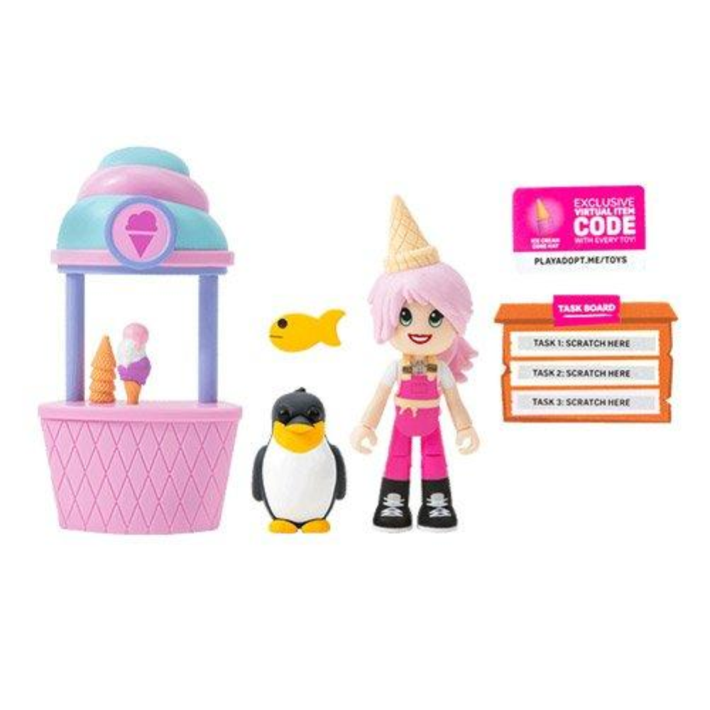 Rei Toys - ADOPT ME - CUCCIOLI DA AMARE - GELATAIO - 2 PERSONAGGI + ACCESSORIO DELUXE ASST.