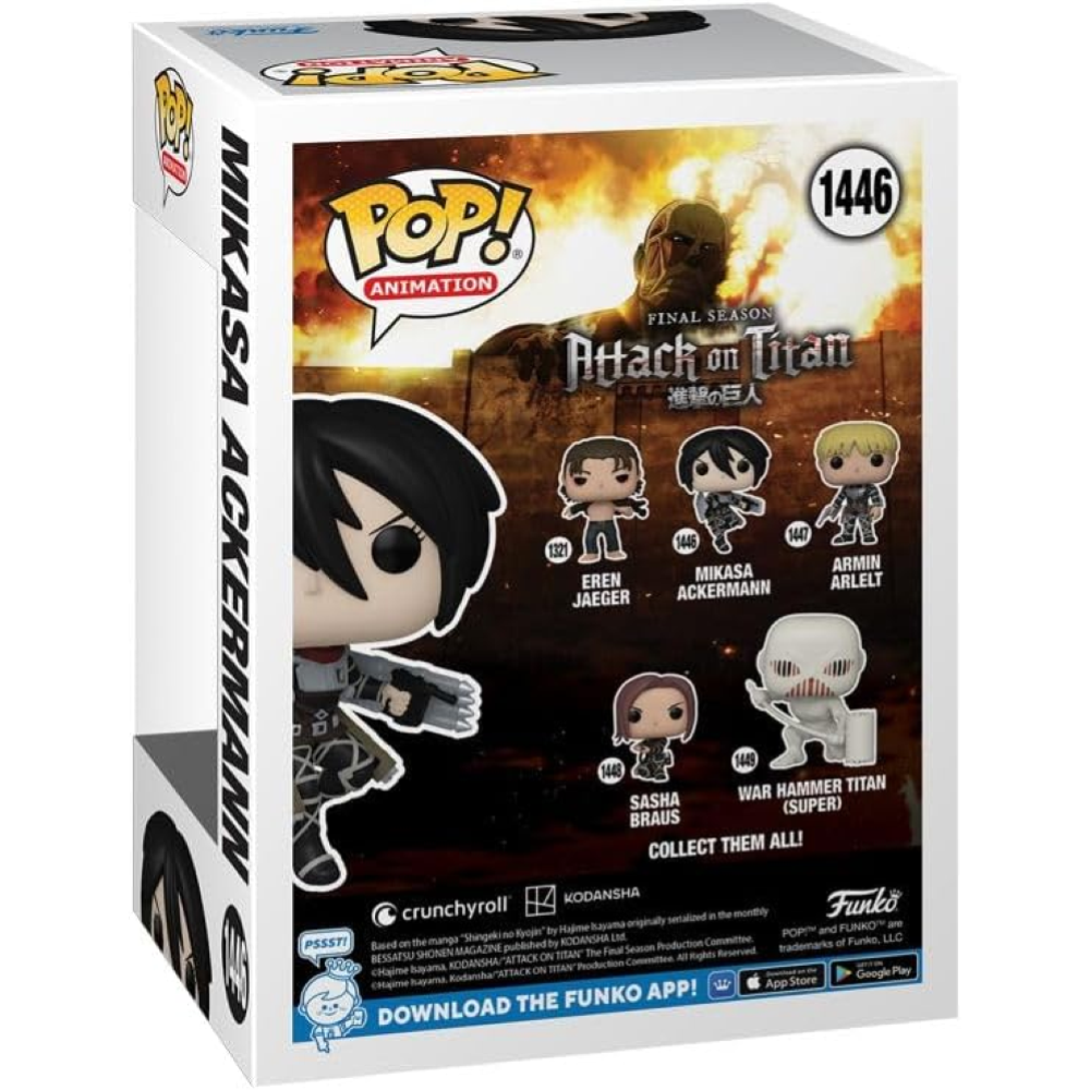 FUNKO POP ATTACK ON TITAN S5 - VINYL FIGURE 1446 MIKASA ACKERMAN 9CM