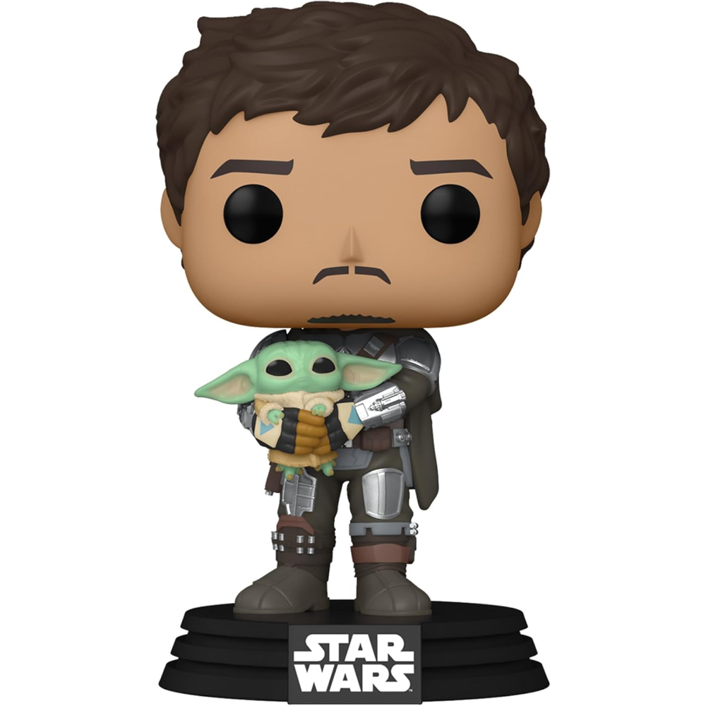FUNKO POP STAR WARS:THE MANDALORIAN - VINYL FIGURE 461 THE MANDALORIAN WITH GROGU 9CM 