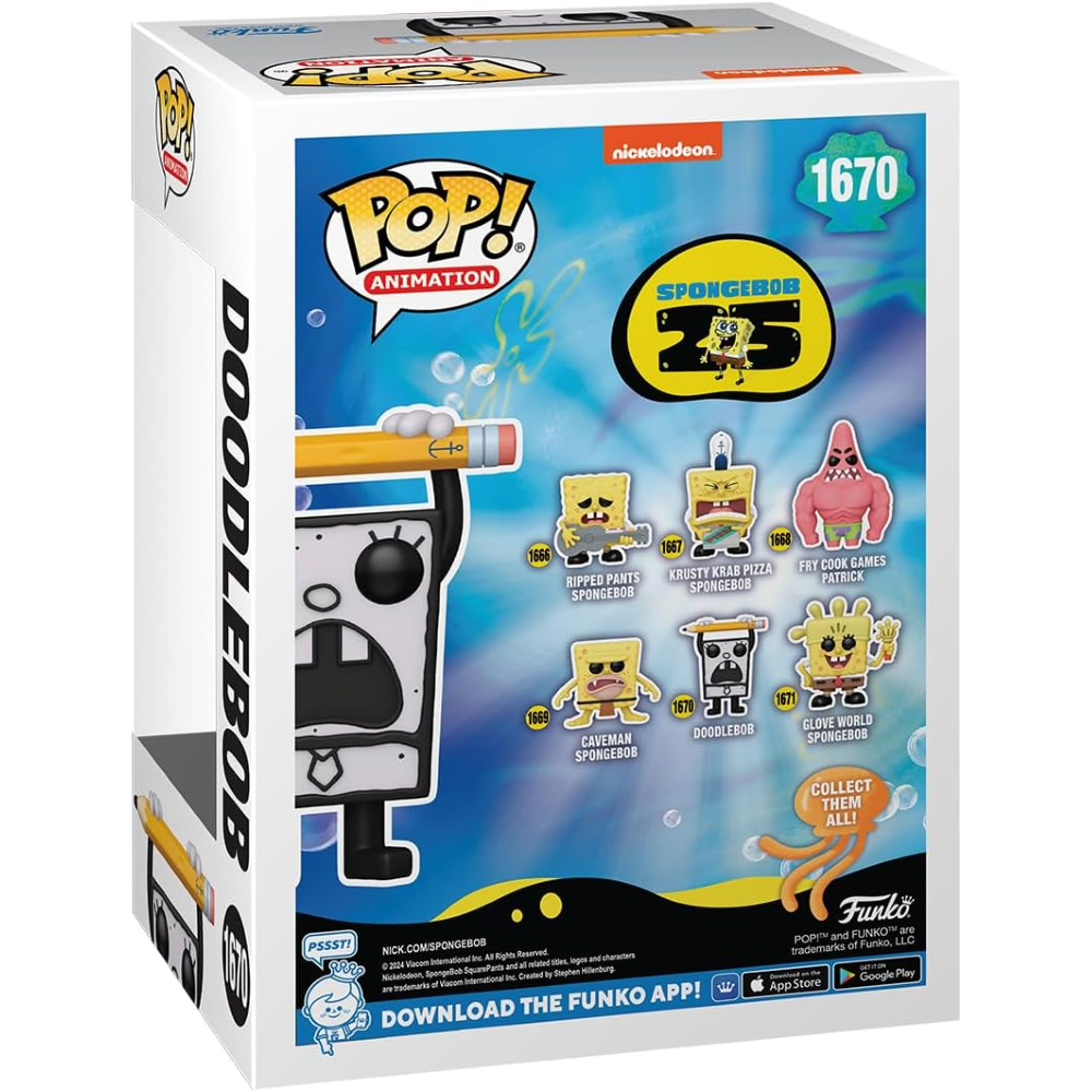FUNKO POP SPONGEBOB: 25TH ANNIVERSARY - VINYL FIGURE 1670 DOODLEBOB 9CM 
