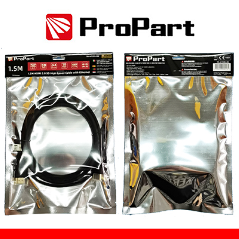 PROPART Cavo HDMI 2.0 High Speed 4K 3D Ethernet 3m SP-SP + Filtr NERO
