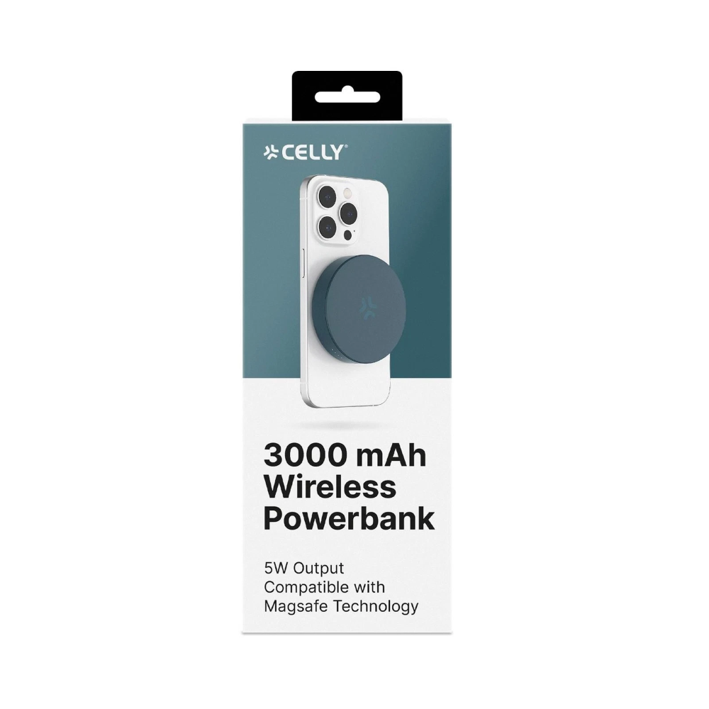 CELLY - 5W CIRCLE POWERBANK MAGSAFE 3000 MAH - BLUE
