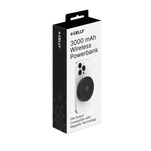 CELLY - 5W CIRCLE POWERBANK MAGSAFE 3000 MAH - BLACK