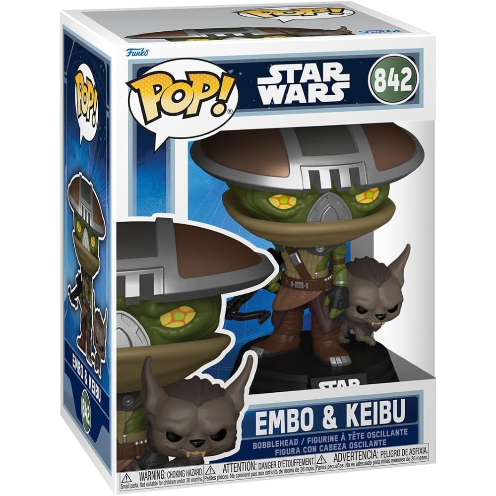 FUNKO POP STAR WARS:THE MANDALORIAN&GROGU  - VINYL FIGURE 842 EMBO & KEIBU 9CM 90822