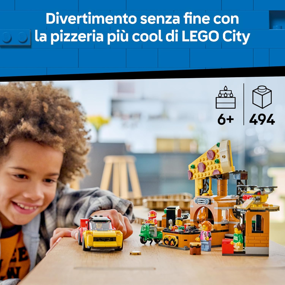 LEGO CITY - Centro di consegna pizze con veicoli 60496
