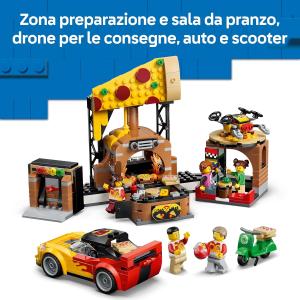 LEGO CITY - Centro di consegna pizze con veicoli 60496