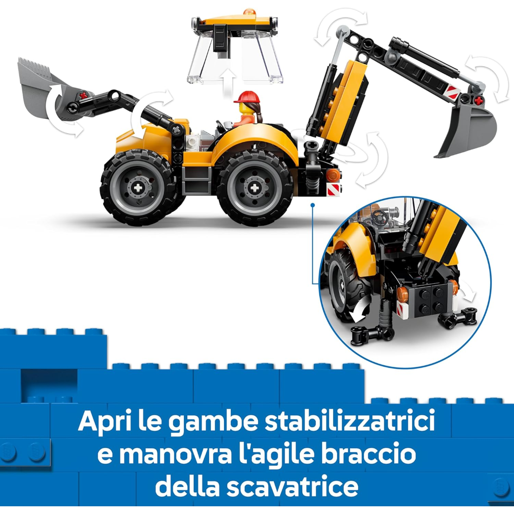 LEGO CITY - Scavatrice da cantiere gialla 60480