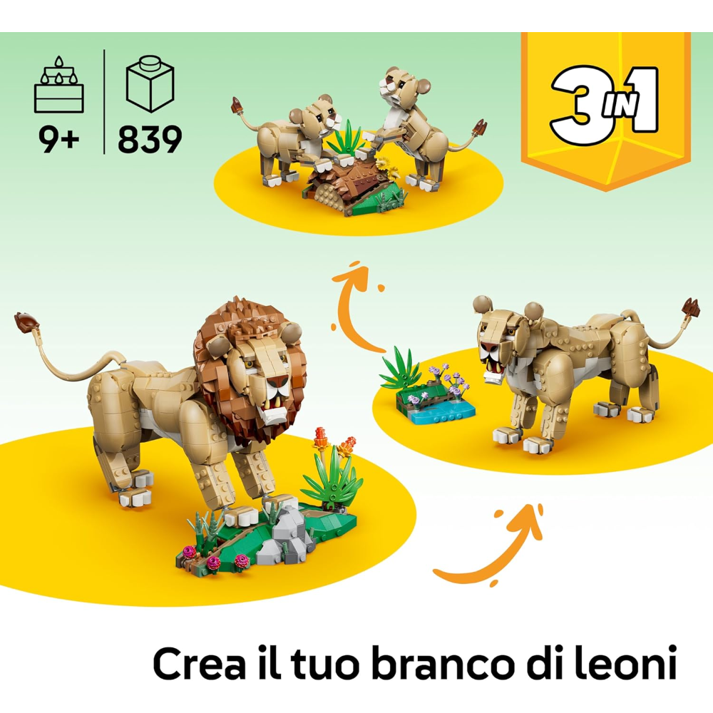 LEGO CREATOR - Animali selvatici: Leone Maestoso 31386