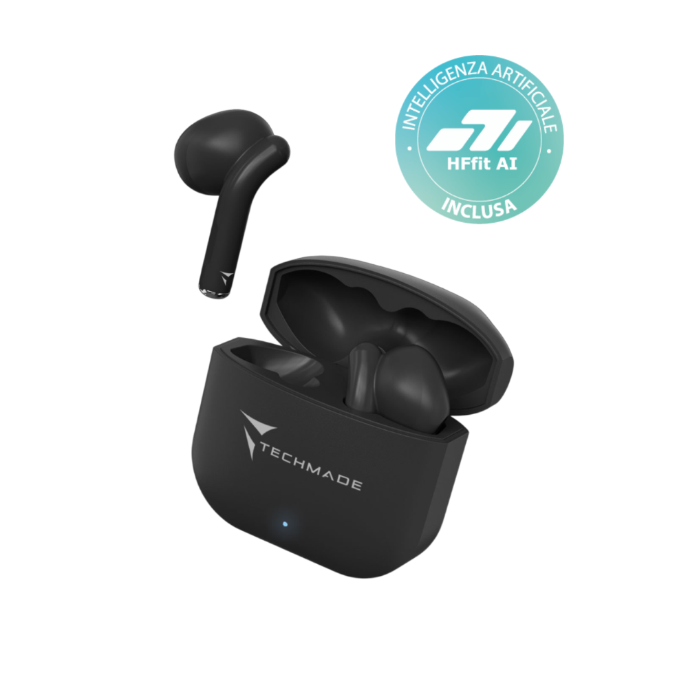 TECHMADE AURICOLARI CON INTELLIGENZA ARTIFICIALE CON BOX DI RICARICA