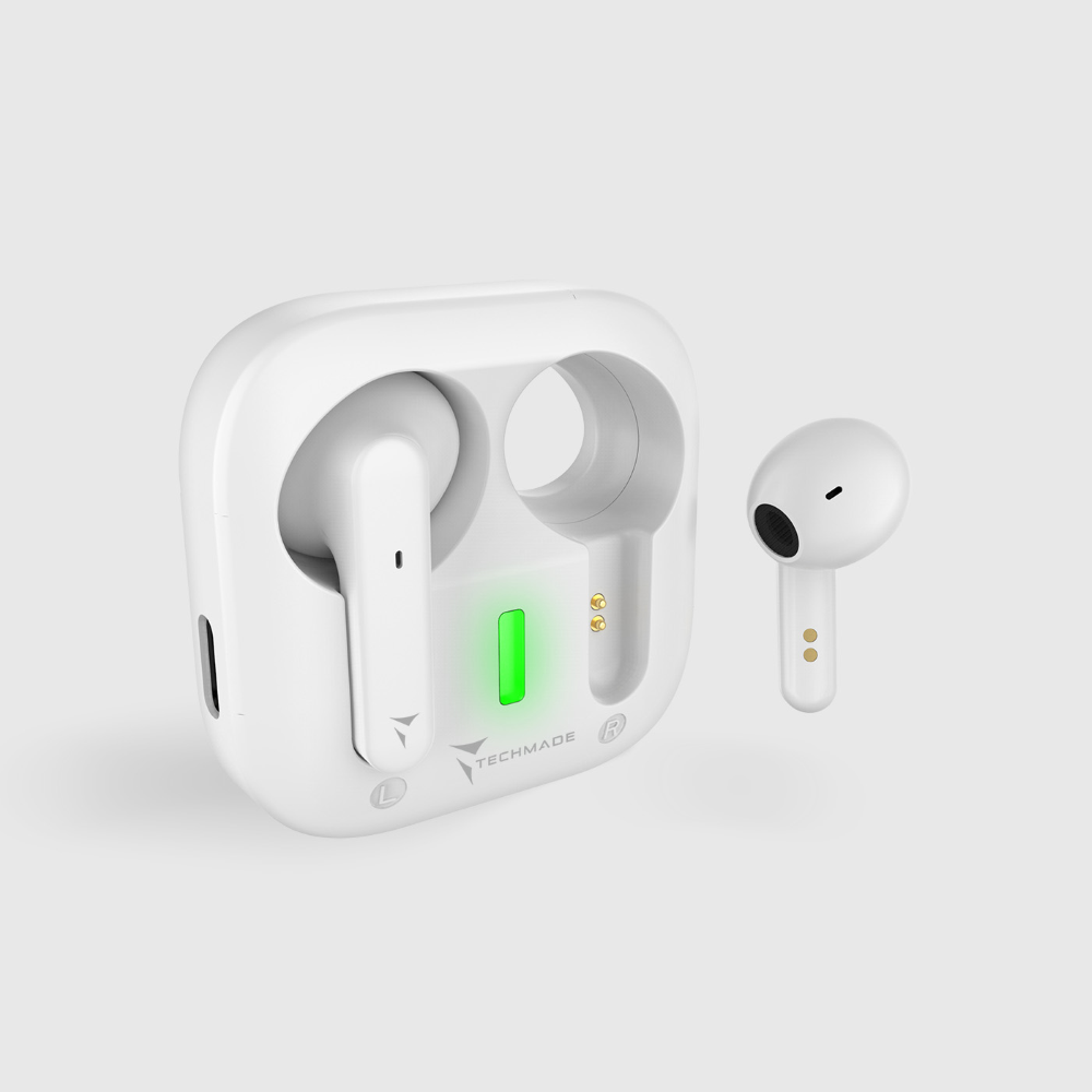 TECHMADE AURICOLARI WIRELESS COLORE BIANCO