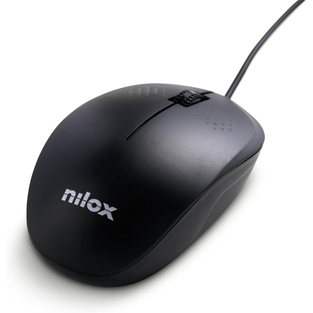 NILOX TECH - Mouse ottico, connessione USB-A, 1200DPI, 3 tasti, lunghezza cavo 1.5 mt