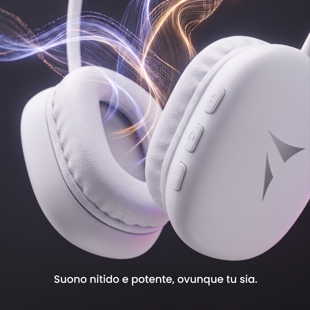 TECHMADE CUFFIE WIRELESS COLORE BIANCO