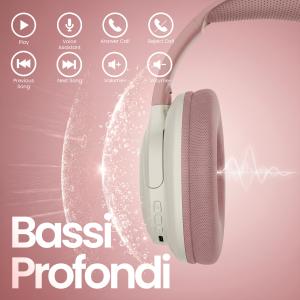TECHMADE CUFFIE WIRELESS COLORE ROSA