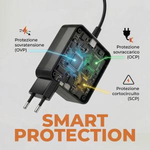 TECHMADE ALIMENTATORE UNIVERSALE USB TYPE-C 65W PER PC/NB/PHONE