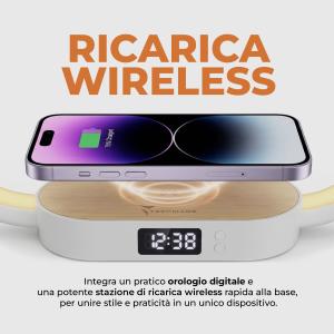 TECHMADE OROLOGIO DIGITALE RICARICA WIRELESS 15W BAMBO