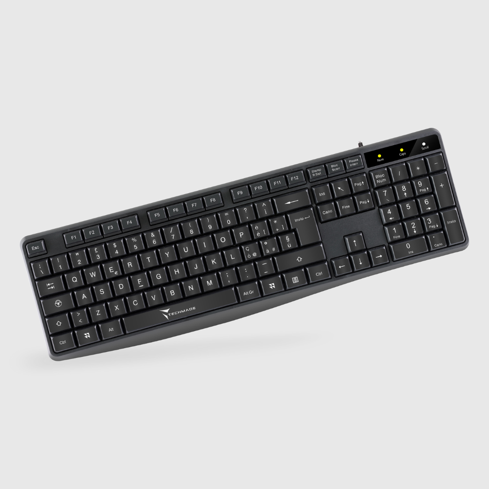 TECHMADE TASTIERA CON FILO USB COLORE NERO