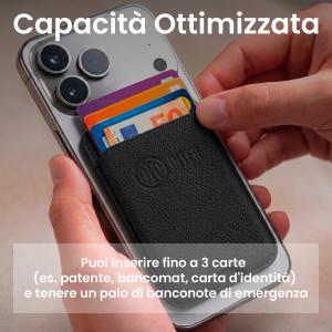 TECHMADE WALLET PORTACARTE MAGNETICO INTER CLASSIC BLACK