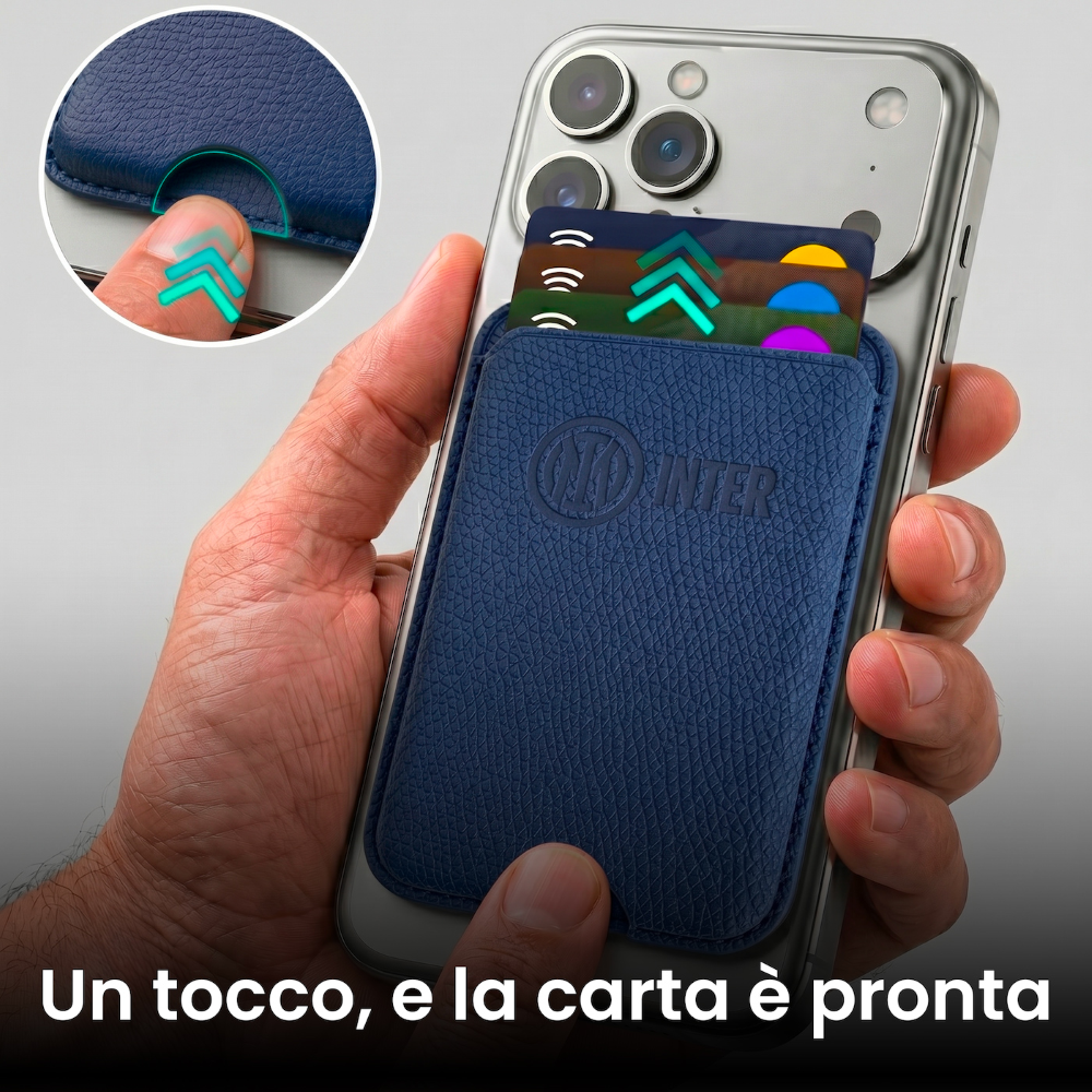 TECHMADE WALLET PORTACARTE MAGNETICO INTER CLASSIC BLUE