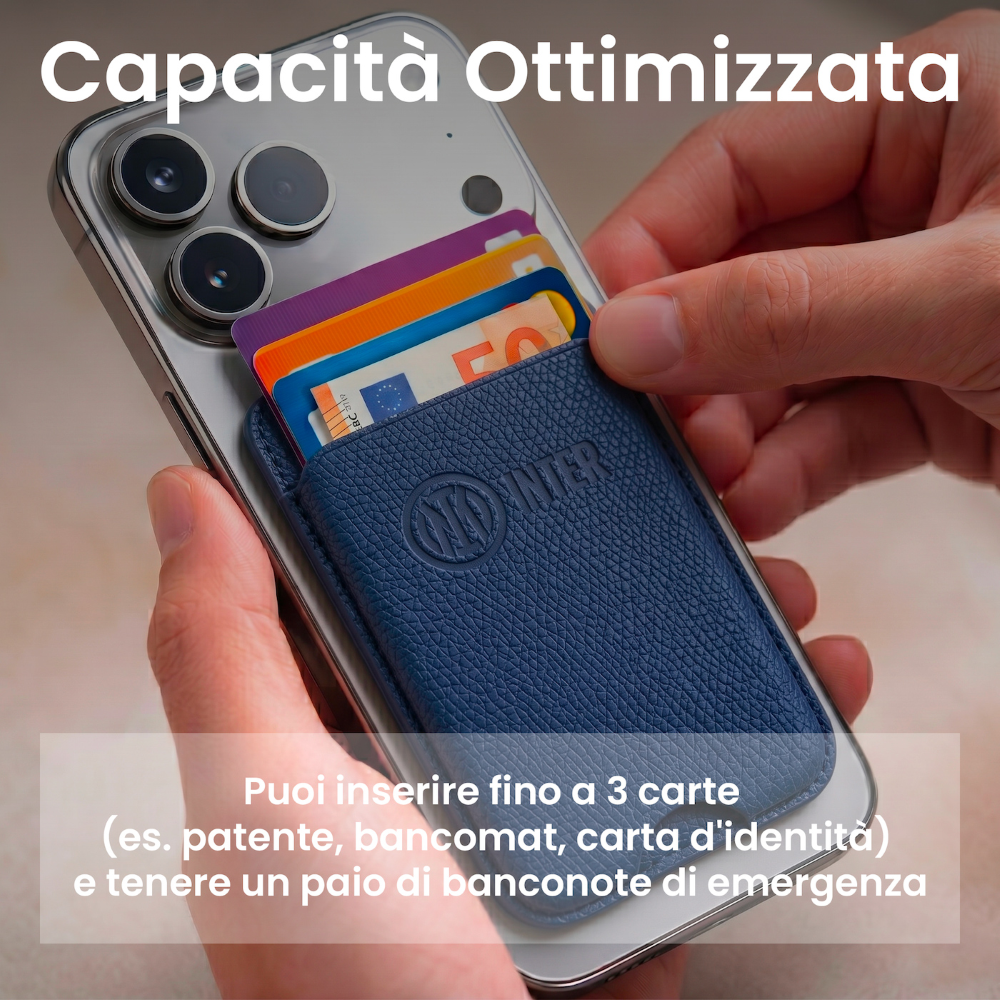 TECHMADE WALLET PORTACARTE MAGNETICO INTER CLASSIC BLUE