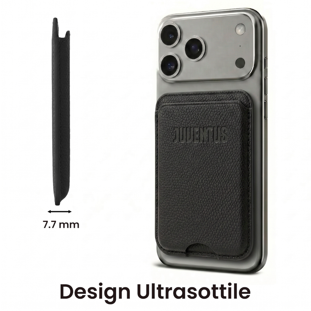 TECHMADE WALLET PORTACARTE MAGNETICO JUVENTUS CLASSIC BLACK