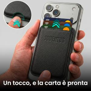 TECHMADE WALLET PORTACARTE MAGNETICO JUVENTUS CLASSIC BLACK